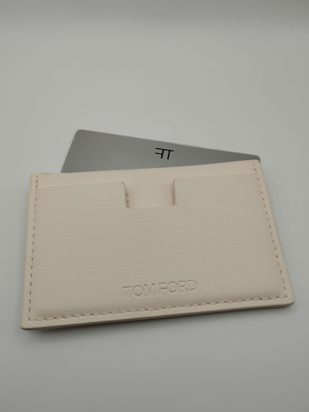 Tom Ford Off-White Leather Card Sleeve With Mirror